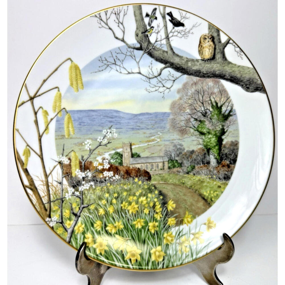 VTG Royal Worcester Plate A Country Church in March Peter Barrett Ltd Edition 79
